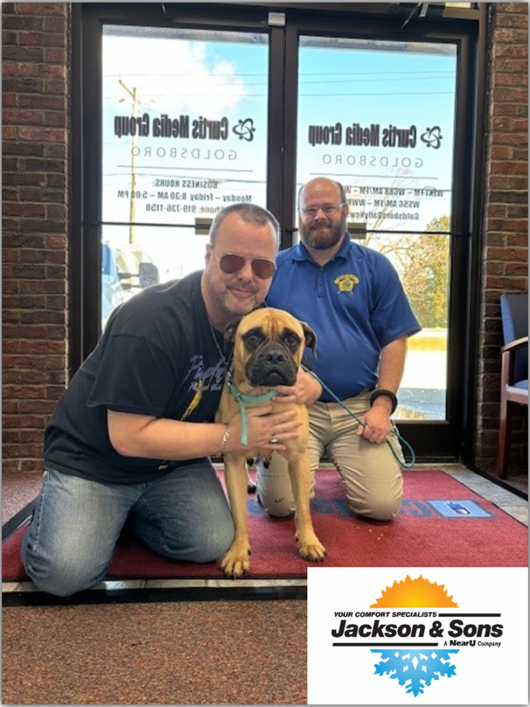 Jeff and Graham with Bella, WGBR Pet of the Week powered by Jackson & Sons